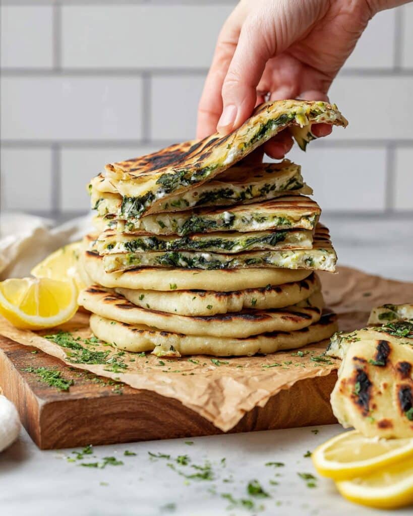 Spinach and Cheese Gozleme Flatbread Recipe