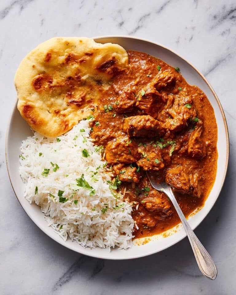 Creamy Chicken Tikka Masala with Basmati Rice and Naan Recipe