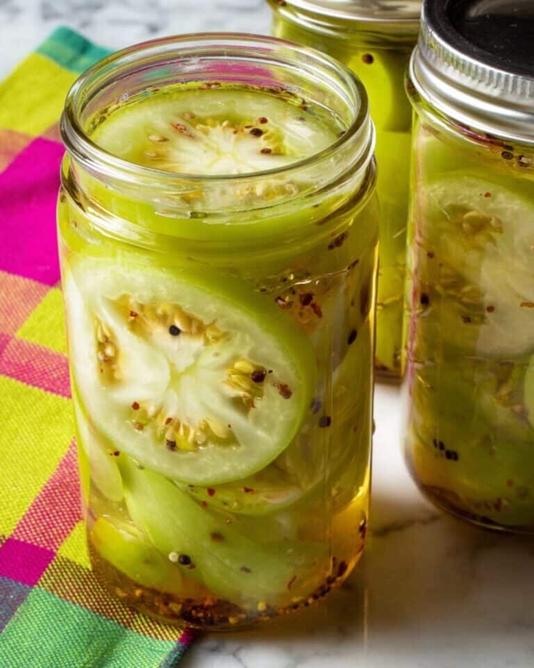 Pickled Green Tomatoes (So Crunchy!) Recipe