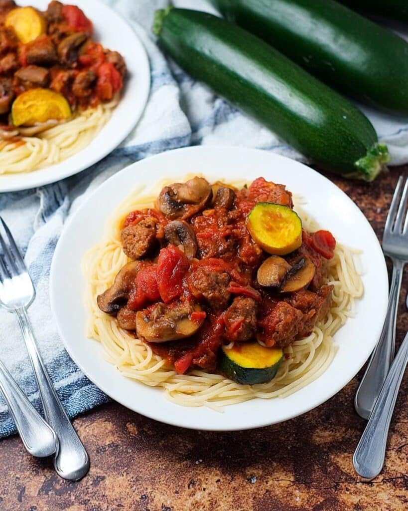 Spicy Ratatouille with Sausage & Spaghetti Recipe