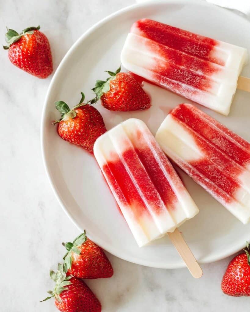 Strawberry Vanilla Popsicles Recipe