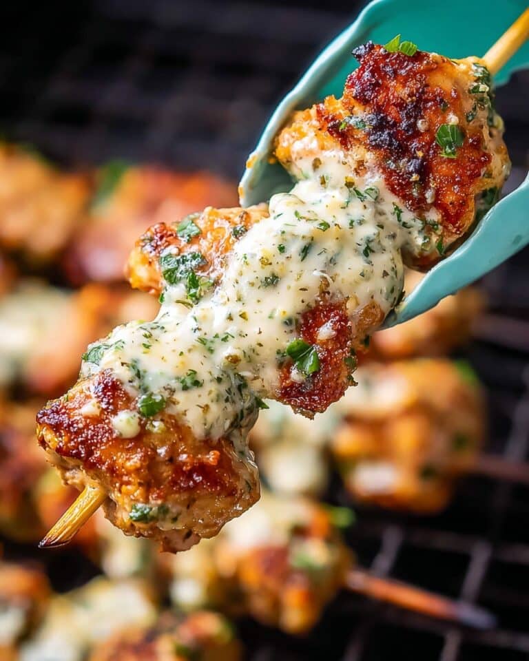 Air Fryer Garlic Parmesan Chicken Skewers Recipe