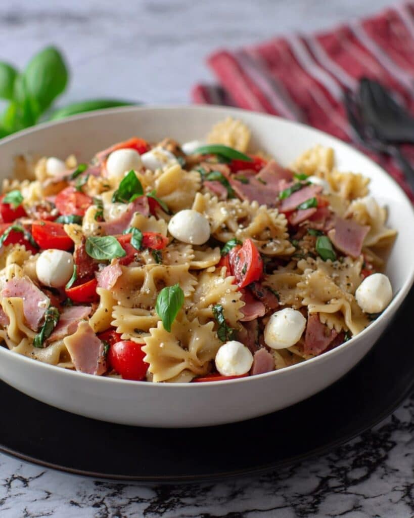 Easy Caprese Pesto Pasta Salad Recipe