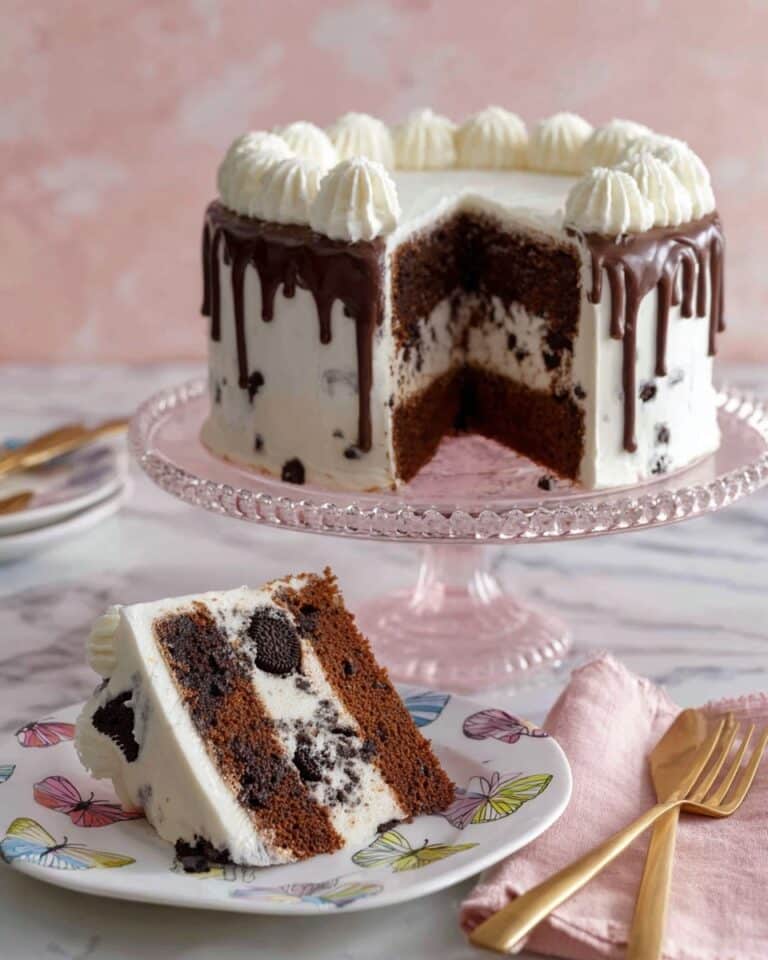 Chocolate Ice Cream Cake with Hot Fudge and Cookie Garnishes Recipe