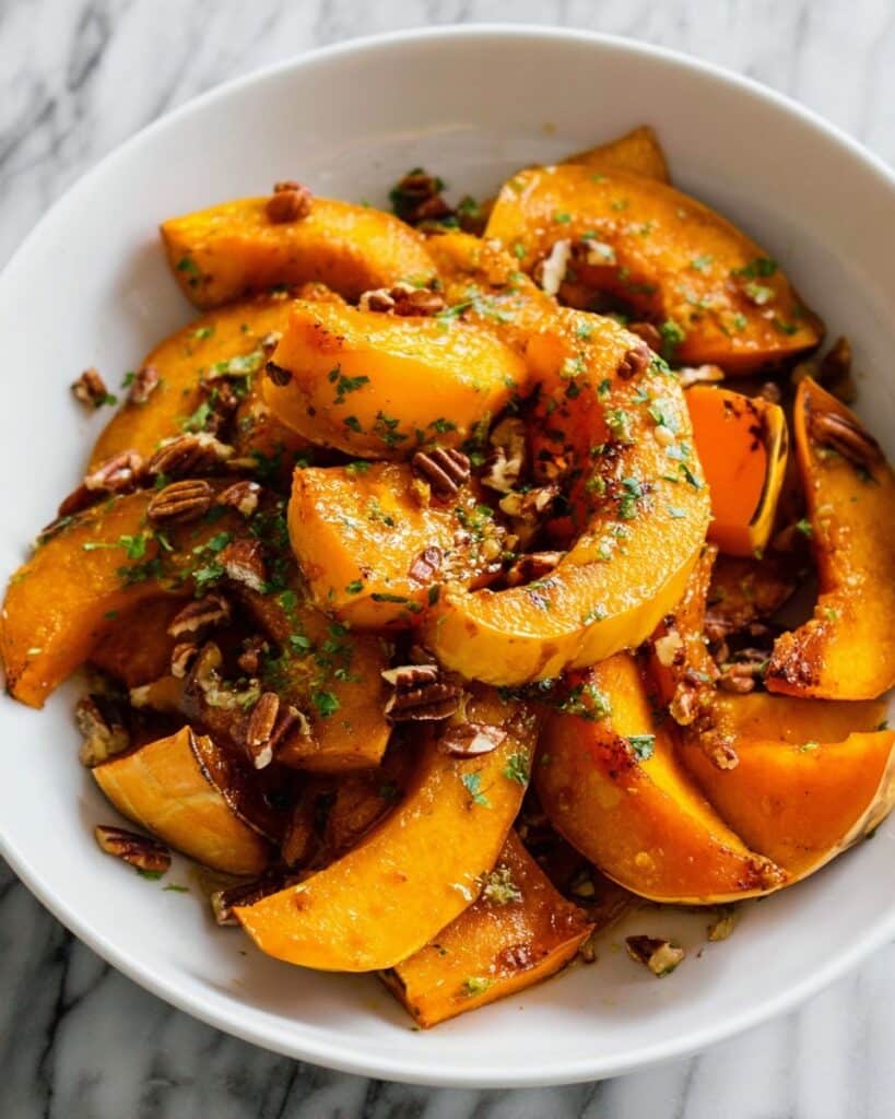 Roasted Butternut Squash with Spiced Honey Glaze and Pecans Recipe