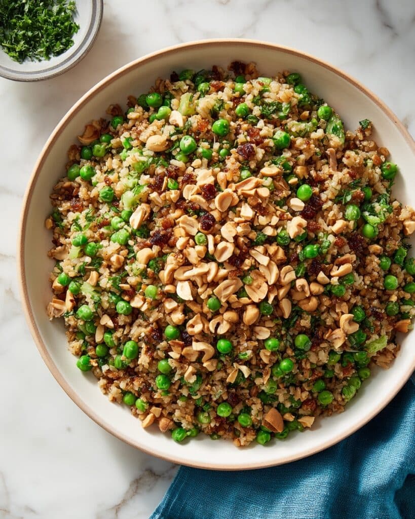 Vegetable Fried Rice with Brown Rice, Bell Peppers, and Peas Recipe