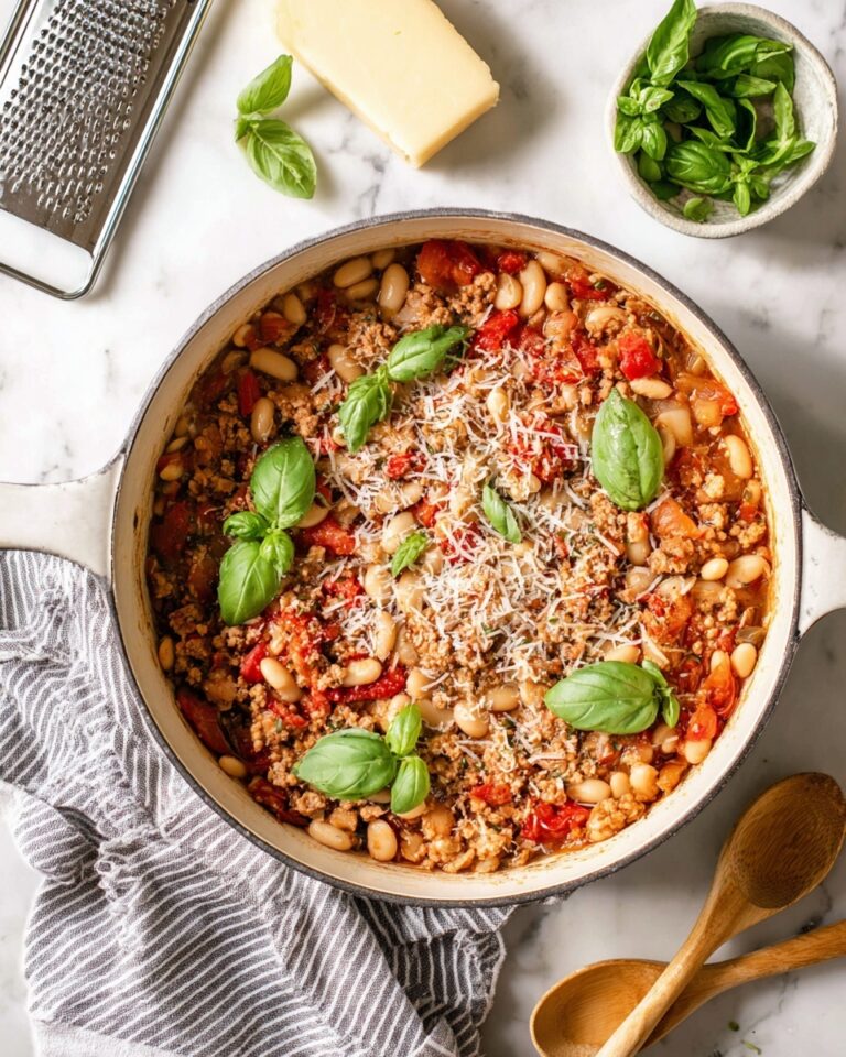 Turkey and White Bean Skillet with Burst Cherry Tomato Sauce Recipe