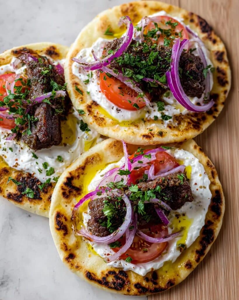 Juicy Oven-Baked Kebabs with Sumac-Onions and Garlic Yoghurt Recipe
