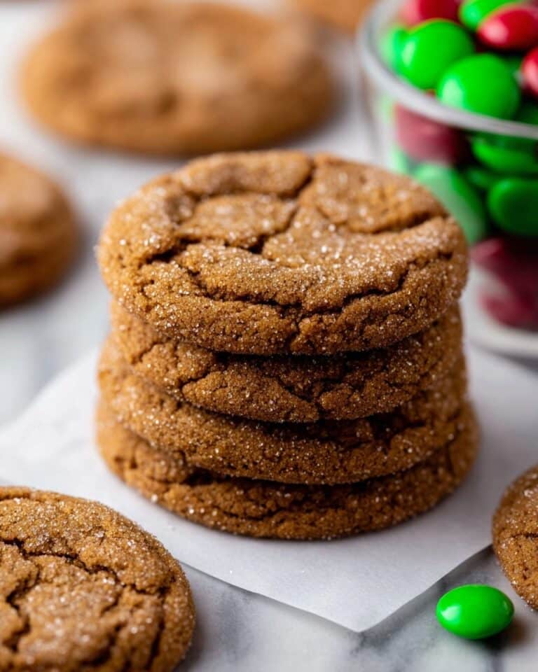 Molasses Cookies with Christmas M&Ms Recipe