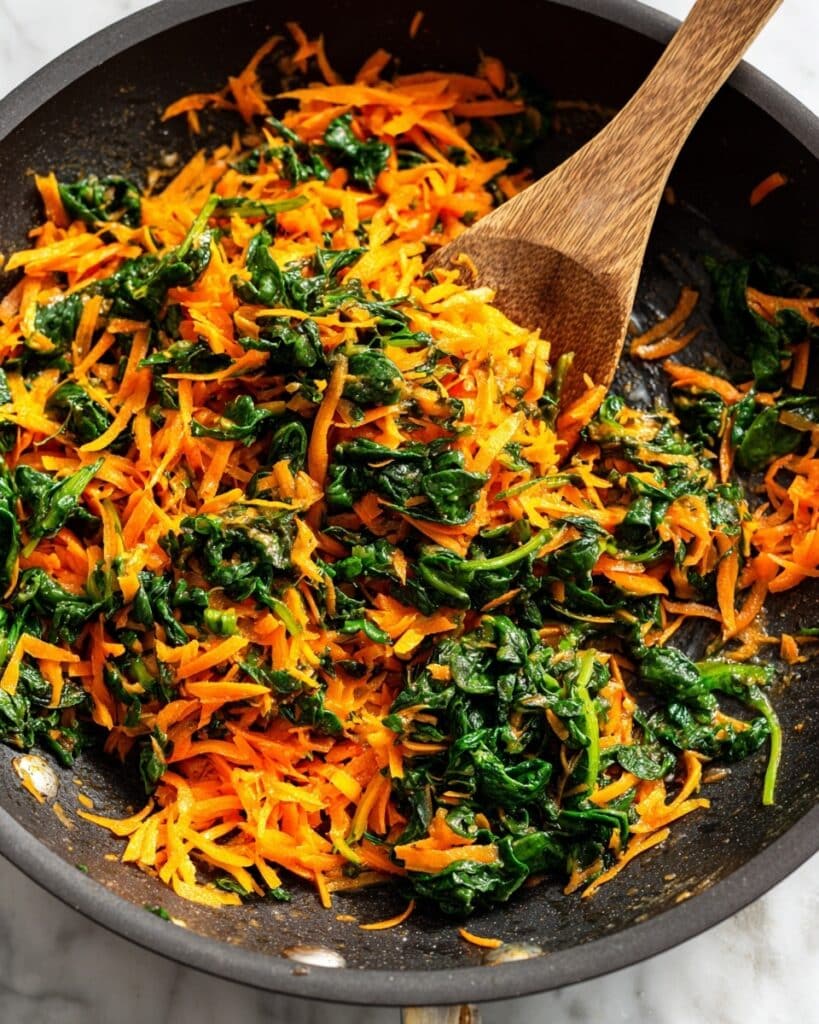 Garlicky Sauteed Sweet Potatoes & Spinach Recipe
