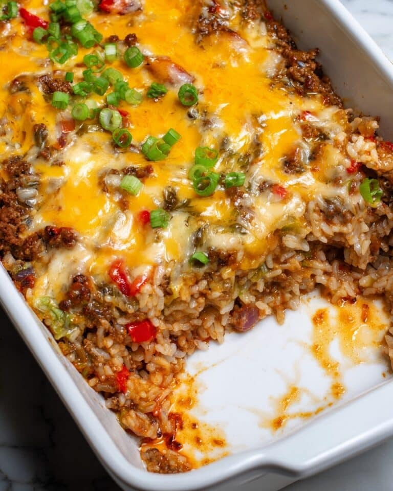 Dirty Rice Stuffed Bell Pepper Casserole Recipe