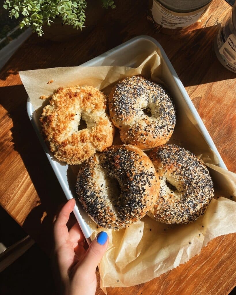 Cottage Cheese Bagels with Flaky Sea Salt Recipe