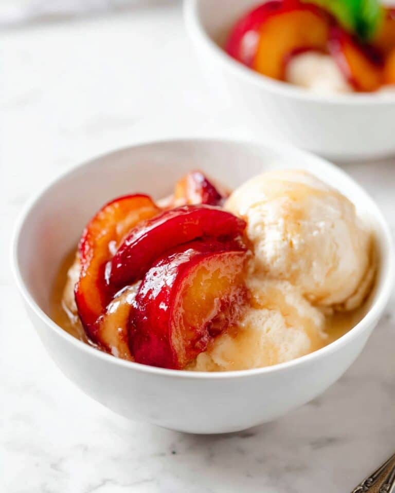 Caramelized Peaches with Vanilla Ice Cream Recipe