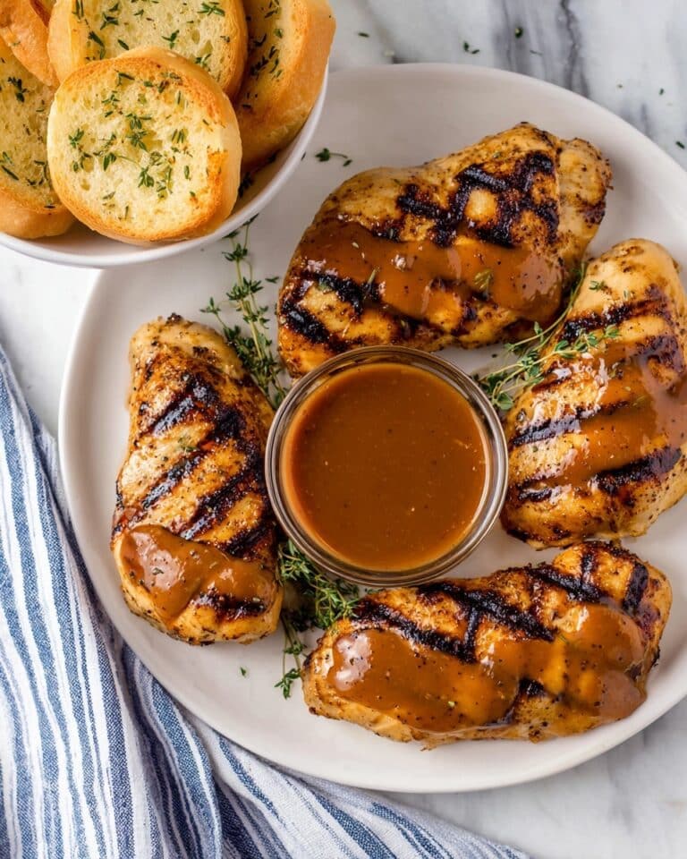 Grilled Herb Chicken with Balsamic Marinade and Herb Sauce Recipe