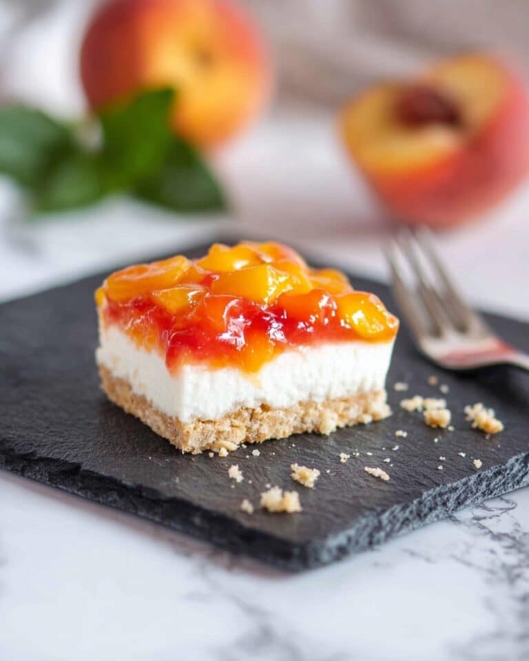 No Bake Peach Cheesecake Bars Recipe