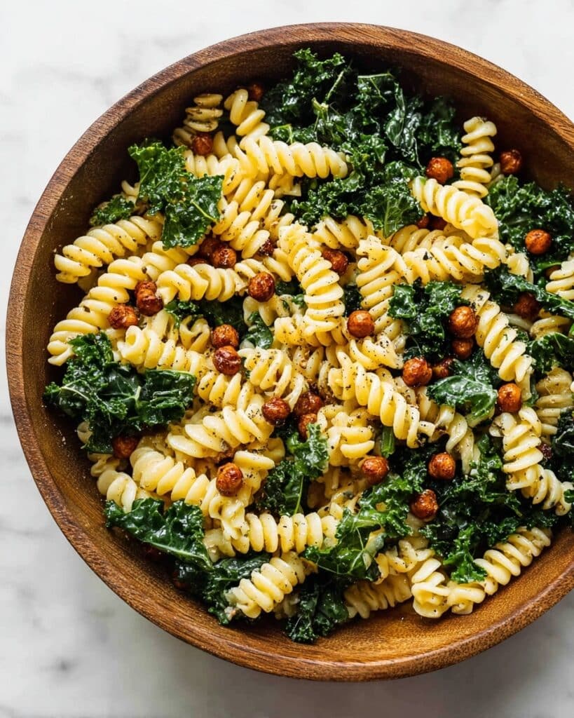 Kale Caesar Pasta Salad Recipe