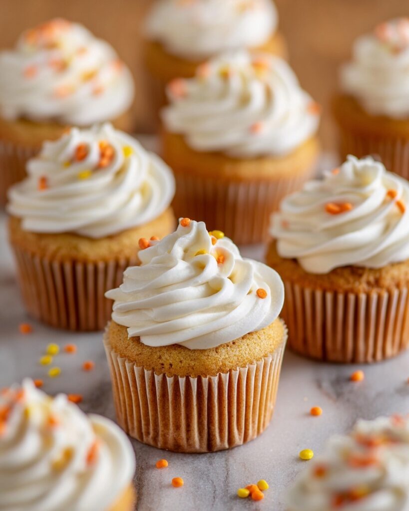 Mini Pumpkin Cupcakes with Cinnamon Cream Cheese Frosting Recipe