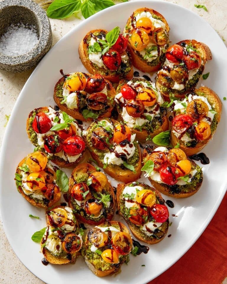 Pesto Caprese Crostini Recipe