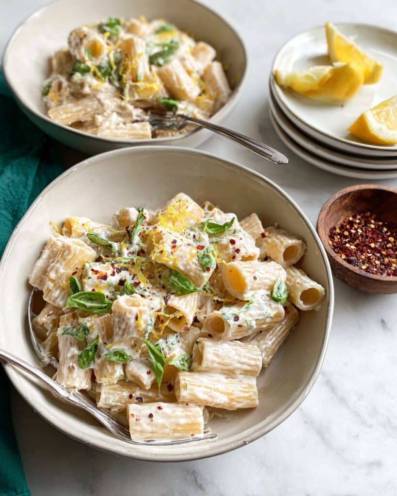 One Pot Pasta with Ricotta and Lemon Recipe