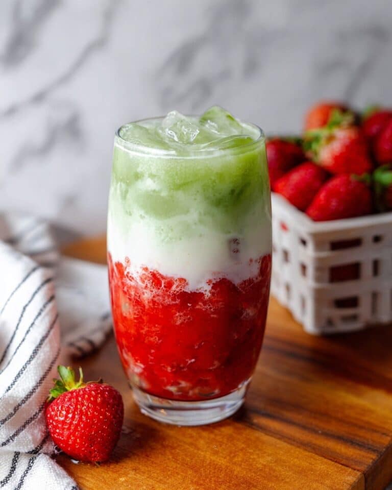 Iced Strawberry Matcha Latte Recipe