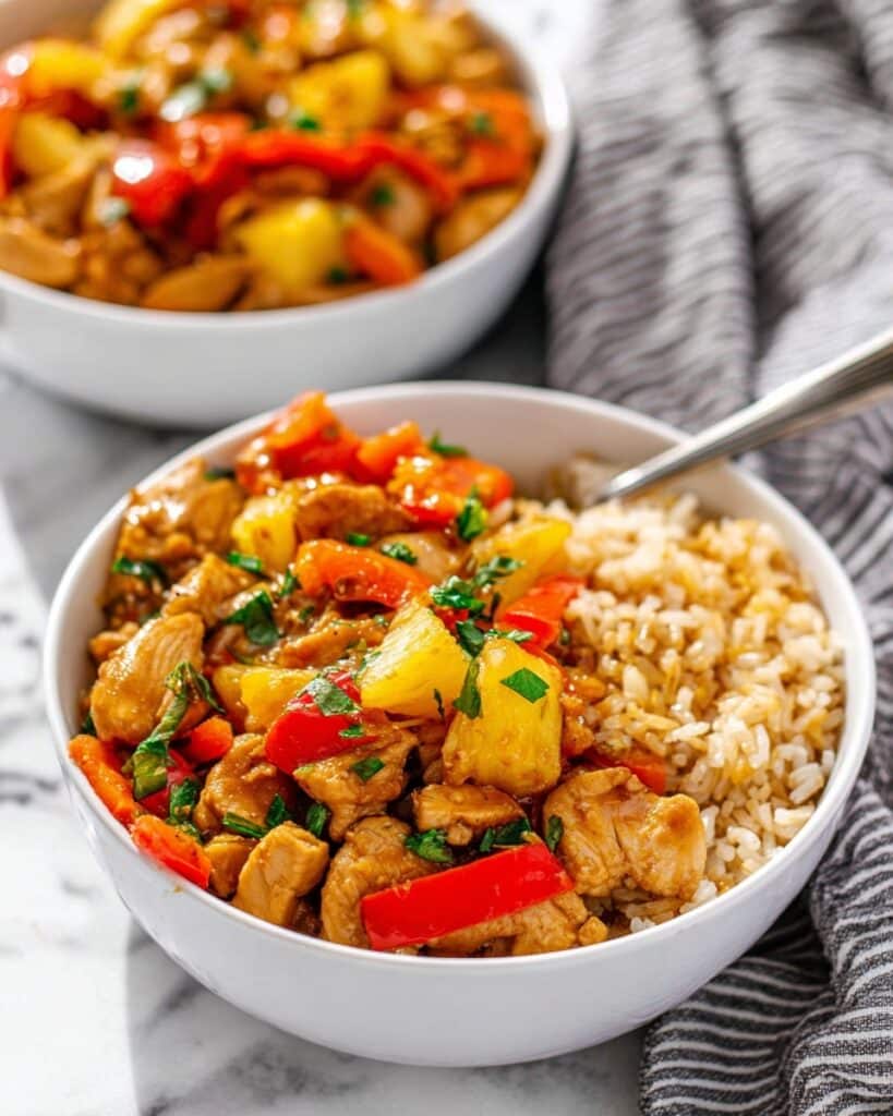 Pineapple Fried Rice with Chicken, Cashews, and Vegetables Recipe