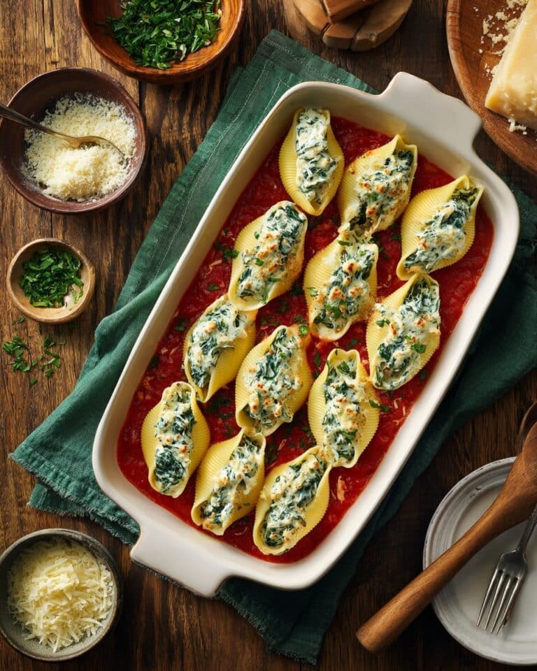 Tofu Ricotta Spinach Stuffed Shells Recipe