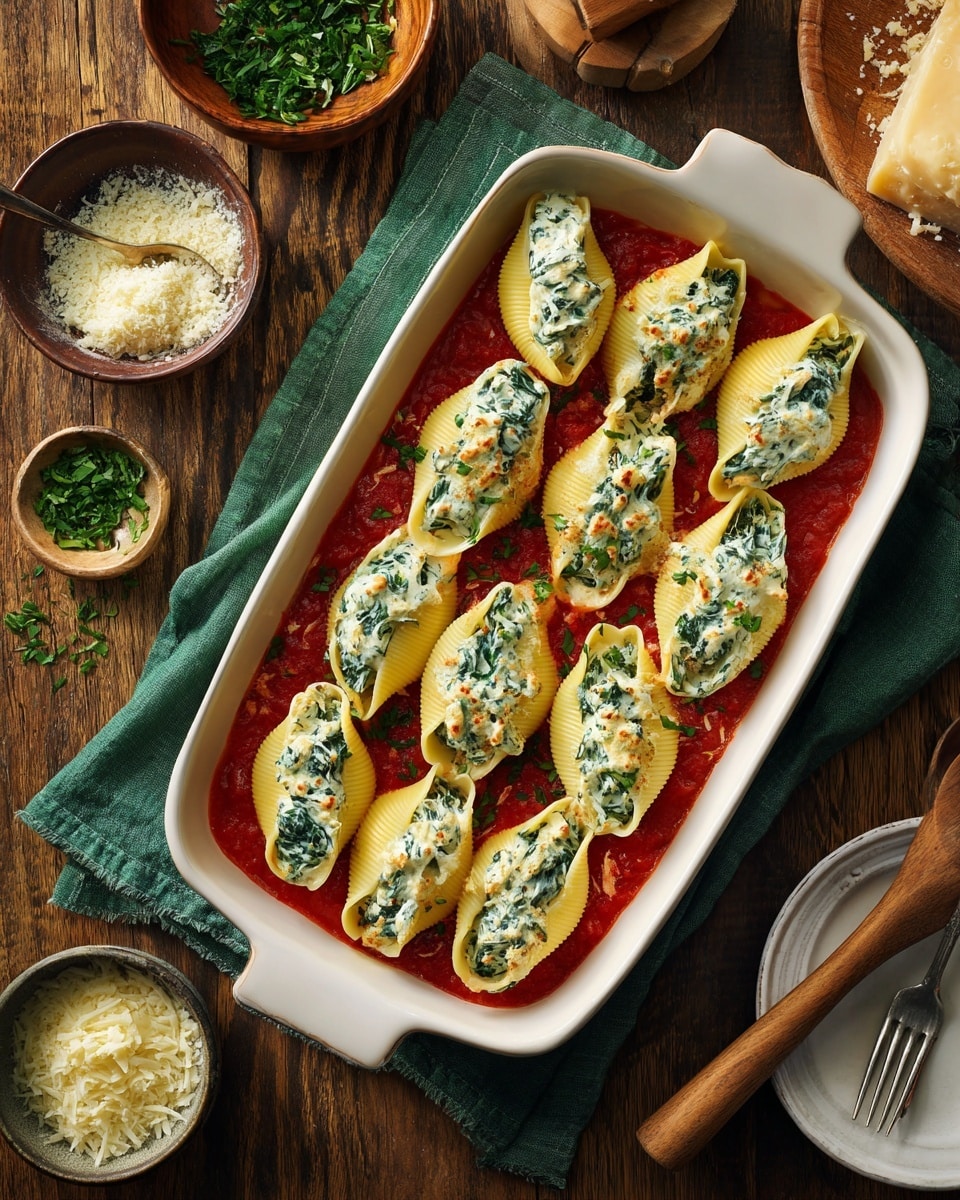 Tofu Ricotta Spinach Stuffed Shells Recipe