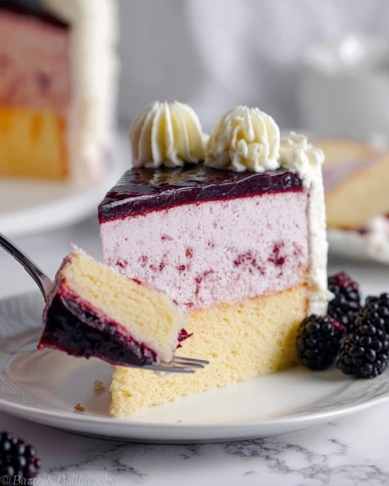 Blackberry White Chocolate Mousse Cake Recipe