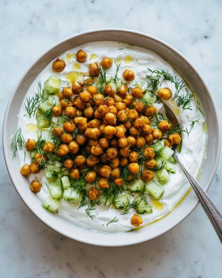 Turkish Cucumber and Crispy Chickpea Salad with Garlic Yogurt Recipe