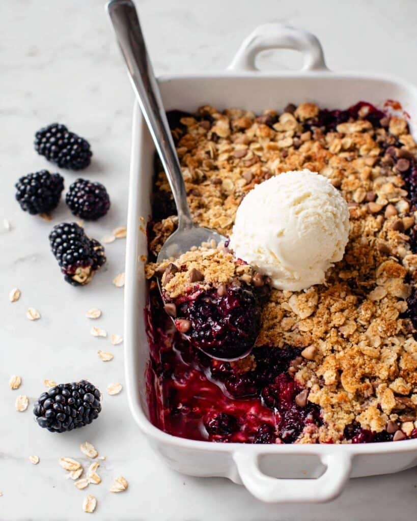 Blackberry Crisp with Chocolate Chip Oatmeal Crumble Recipe