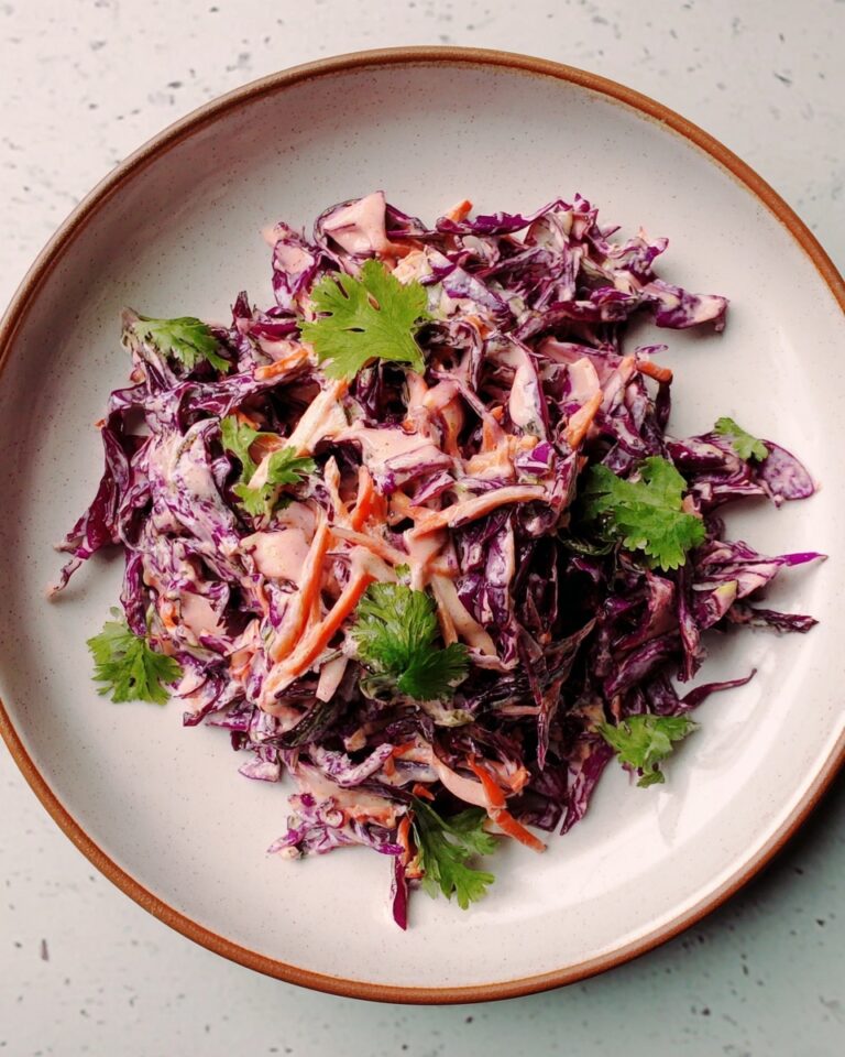 Red Cabbage Slaw with Cilantro and Lime Recipe