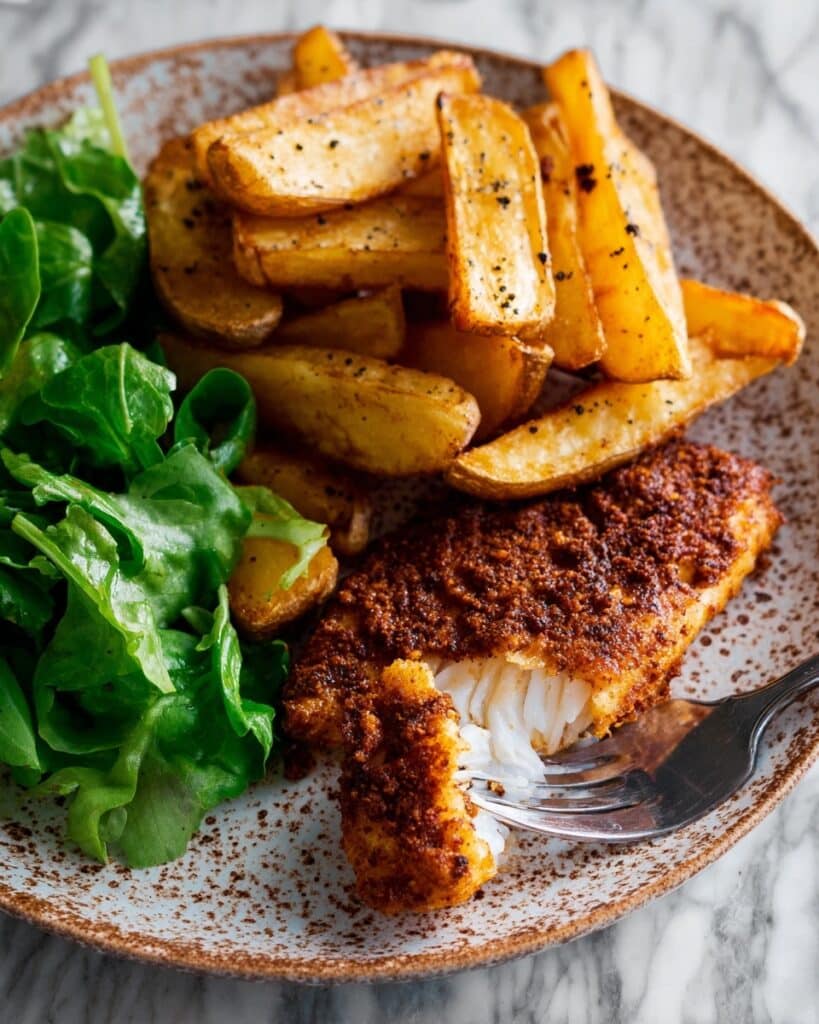 Cajun Cod with Smoky Potato Wedges Recipe