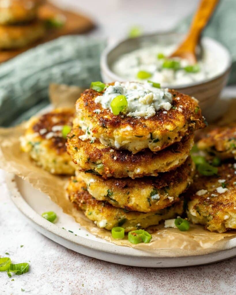 Cauliflower Fritters with Feta and Fresh Herbs Recipe