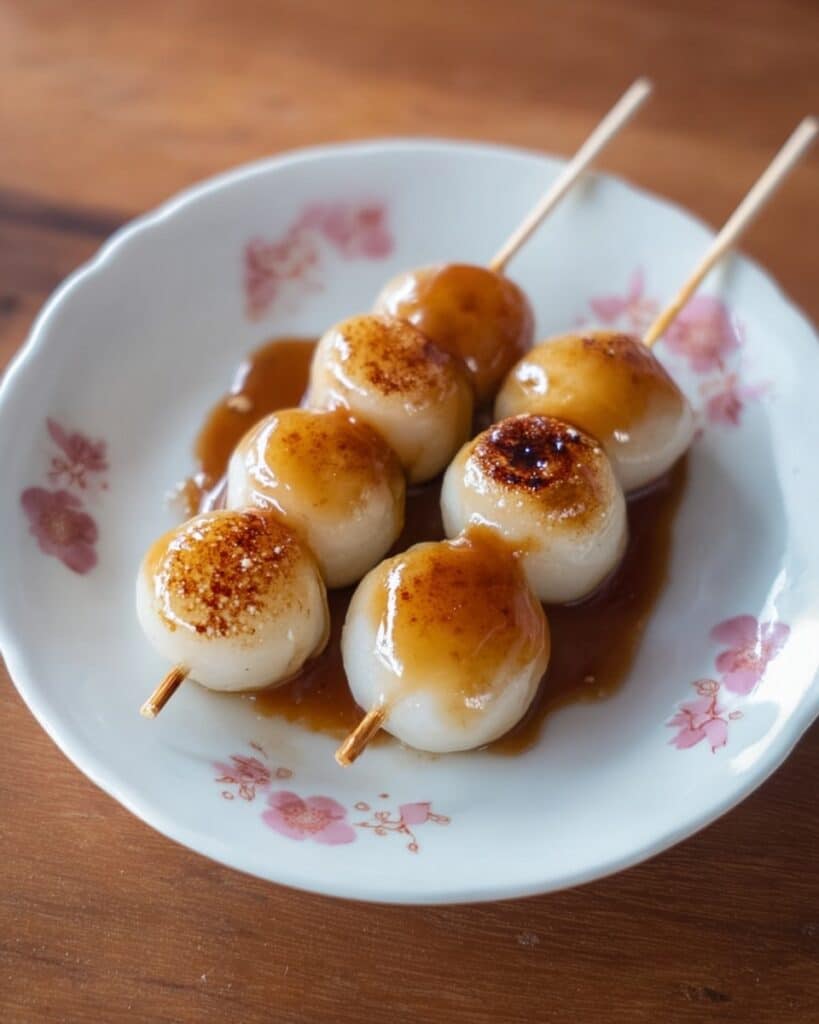 Mitarashi Dango (Japanese Rice Dumplings with Sweet Soy Glaze) Recipe