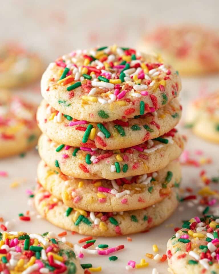 Vanilla Pudding Cookies with Rainbow Sprinkles Recipe