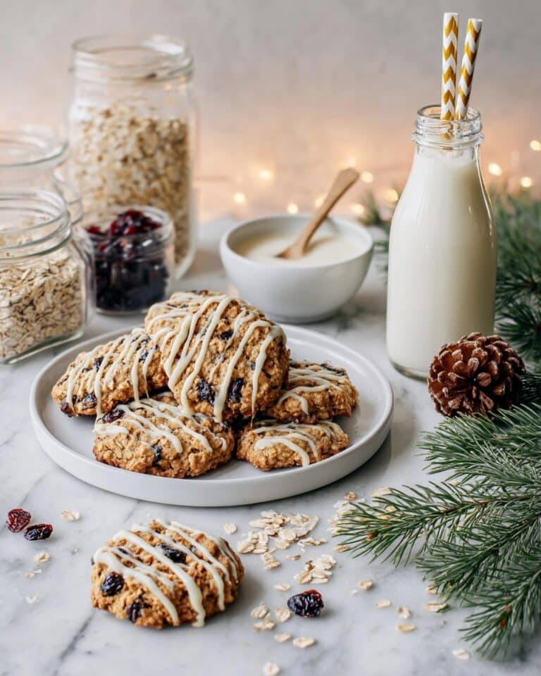 Cranberry Orange Oat Cookies with White Chocolate Drizzle Recipe