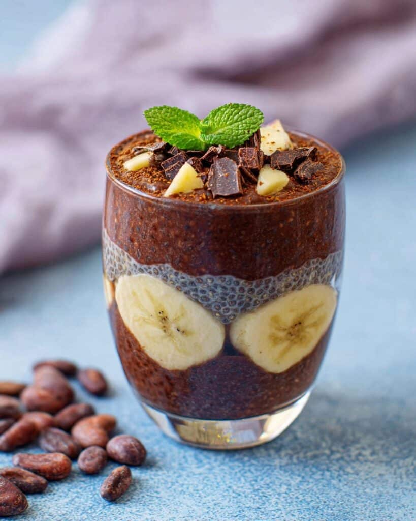Cacao Chia Pudding with Bananas and Cacao Nibs Recipe